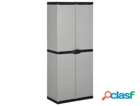 Armario VIDAXL de jardín con 3 estantes Gris (PVC - 68 x 40