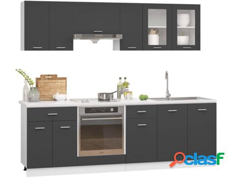 Armários de Cocina VIDAXL 8 Piezas (Gris - Madera