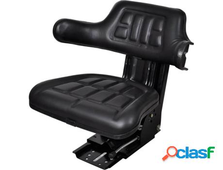 Asiento de Tractor VIDAXL (Negro - Cuero Artificial)