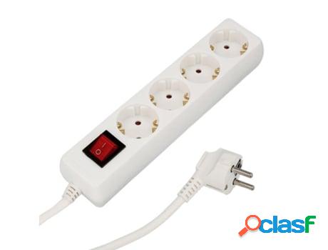 Base multiple 4 tomas con toma de tierra con interruptor