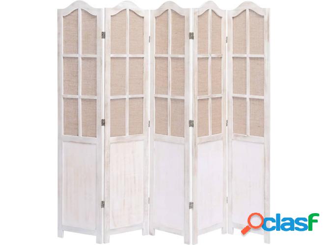 Biombo con 5 paneles VIDAXL tejido blanco (175x165 cm)