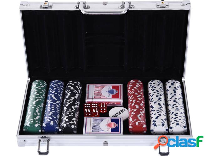 Bolsa de Póquer HOMCOM A70-014V01 (300 Fichas - 2 Barajas