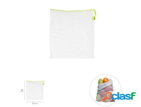 Bolsas de compra reutilizables de malla 3 unidades de 30x35