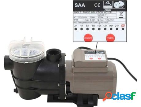 Bomba de Piscina con Temporizador VIDAXL (Negro - Plástico