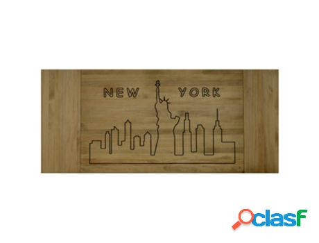 Cabecero de Cama BOX FURNITURE ECO (Plata - Madera y Acero -