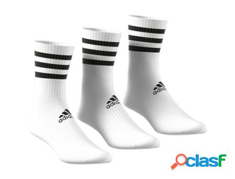 Calcetines Unisex ADIDAS 3-Stripes Cushioned 3 Pares (Blanco