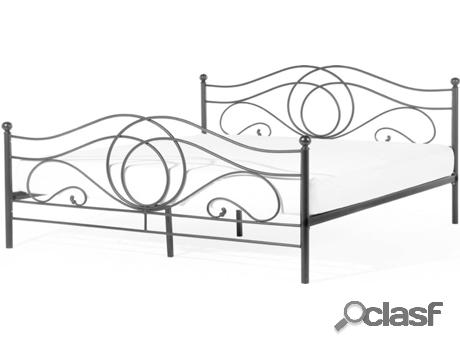 Cama Lyra (Negro - Metal -209x182x107 cm)
