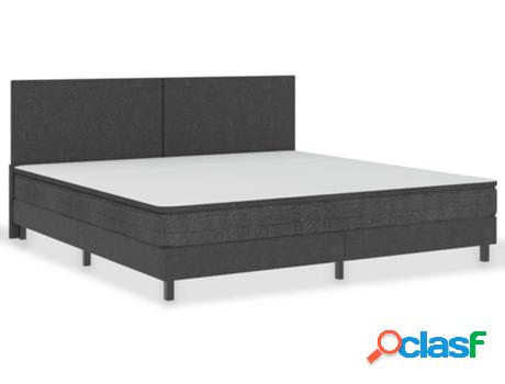Cama VIDAXL (Gris - Tela - Compatible con Colchón: 200x200