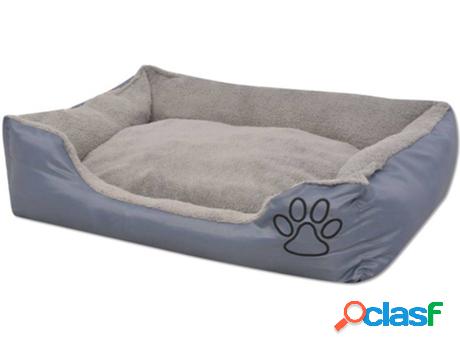 Cama para Perros VIDAXL Acolchado (Gris - Tejido - Tamaño