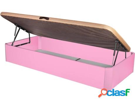 Canapé DHOME Abatible Tapizado con Apertura Lateral (Rosa -