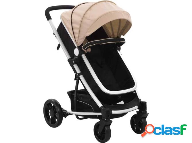 Carrito de Bebé Duo VIDAXL Aluminio Marrón Acizentado Y