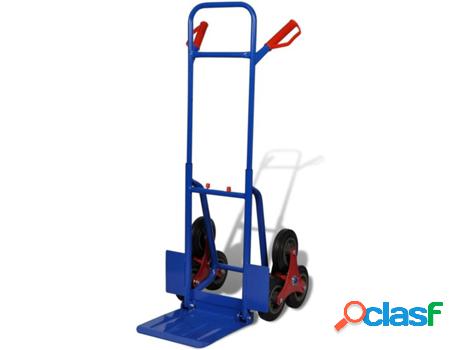 Carro de Carga VIDAXL Plegable (Acero - Azul)