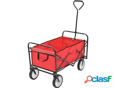 Carro de Mano VIDAXL Plegable Rojo (Hasta 75 kg - Acero)