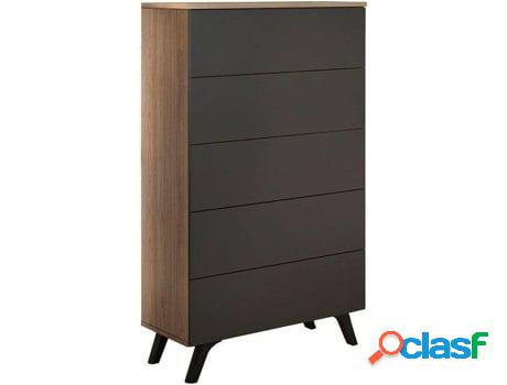 Cómoda HOMESOUTH Soto (Marrón - Melamina - 60x118.5x37.8
