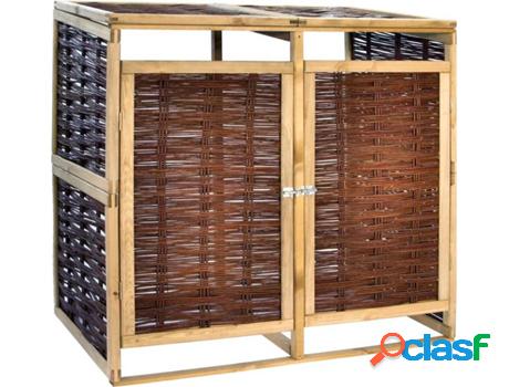 Cobertizo para Basuras VIDAXL Doble (Marrón - Madera -