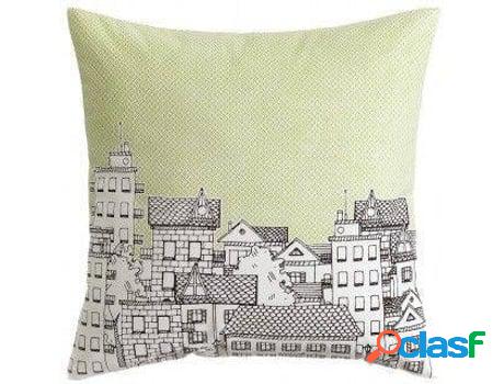 Cojín HOGAR Y MÁS Decorado Con Dibujo De Una Ciudad Verde