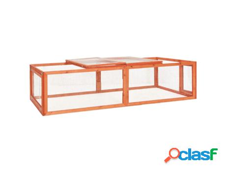 Conejera para Conejos VIDAXL (Marrón - Madera - 183 x 90 x