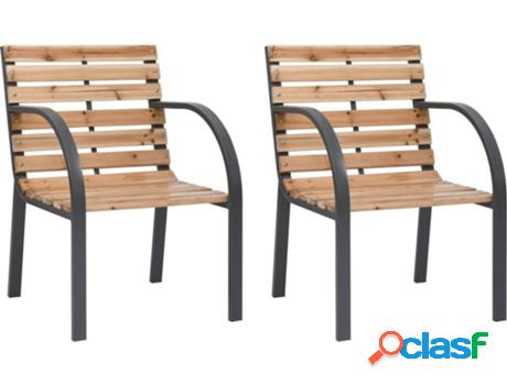 Conjunto 2 Sillas de Jardín VIDAXL 47937 (61x56x82 cm -