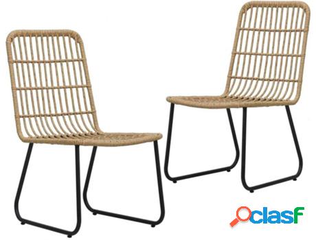 Conjunto 2 Sillas de Jardín VIDAXL 48582 (66,5x53,5x90 cm -