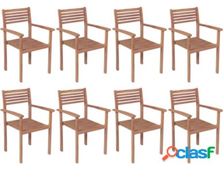 Conjunto 8 Sillas de Jardín VIDAXL Apilables 3072599