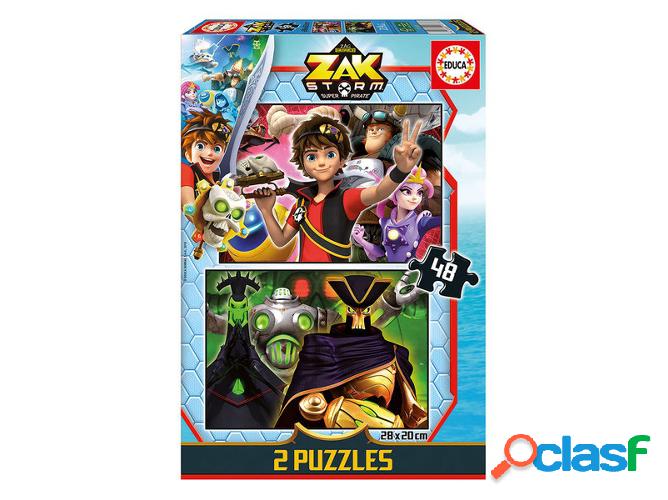 Conjunto de 2 Puzzles EDUCA BORRAS Zak Storm (48 Piezas)