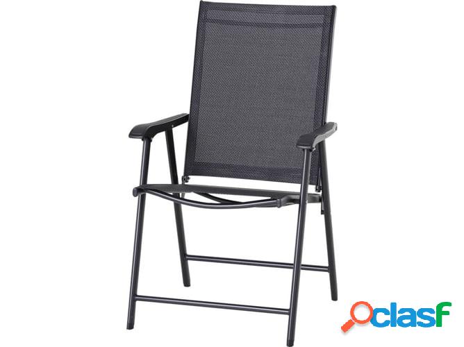 Conjunto de 2 Sillas de Jardín OUTSUNNY Negro (58x64x94 cm)