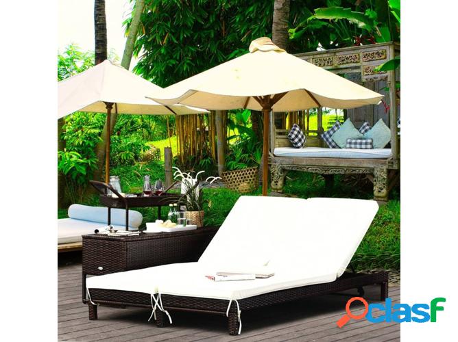 Conjunto de 2 Tumbonas OUTSUNNY Marrón y Beige