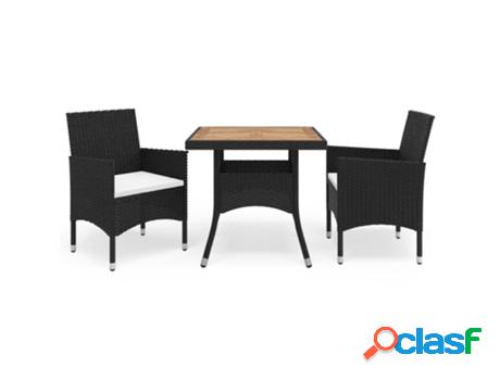 Conjunto de Exterior VIDAXL 3 Piezas 3058312 (Negro - Poli