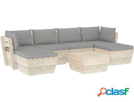 Conjunto de Jardín VIDAXL Lounge 3063577 (Gris - Madera -