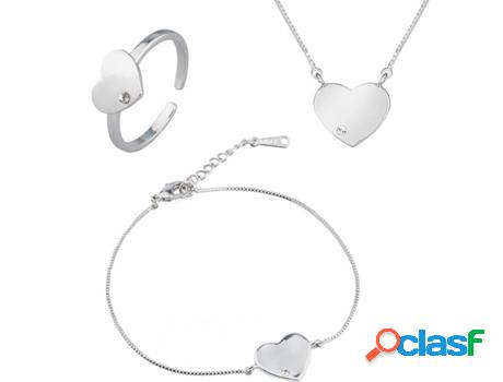 Conjunto de Joyería VANCRYSTALS Corazón (Latón - Plateado