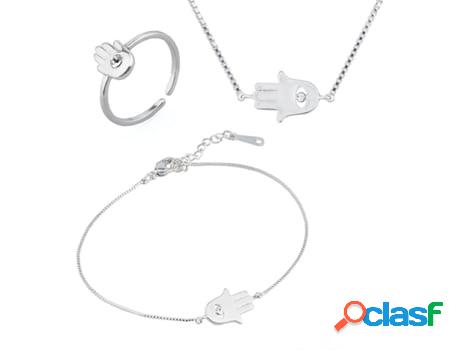 Conjunto de Joyería VANCRYSTALS Fatima (Latón - Plateado -