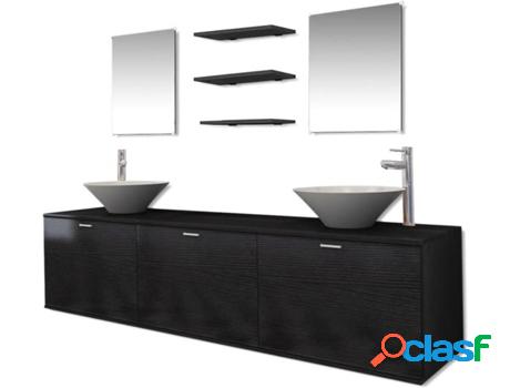 Conjunto de Muebles VIDAXL Modelo 4 (Negro - Madera