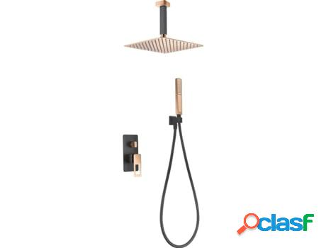Conjunto ducha monomando empotrado Estocolmo negro IMEX
