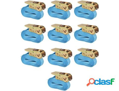 Correas de Sujeción de Trinquete VIDAXL 10 Piezas Azul (0,8