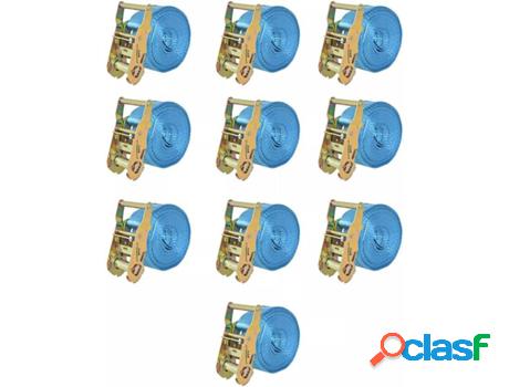 Correas de Sujeción de Trinquete VIDAXL 10 Piezas Azul (2T