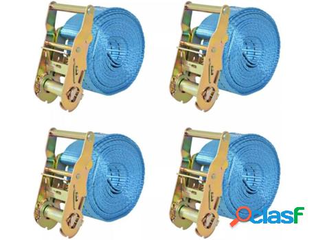 Correas de Sujeción de Trinquete VIDAXL 4 Piezas Azul (2 T