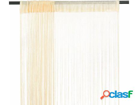 Cortinas de Flecos VIDAXL2 Piezas Crema (140 x 250 cm)
