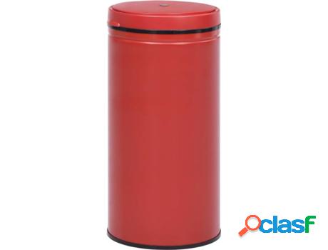 Cubo de Basura VIDAXL Sensor 70 L Rojo (36 x 76 cm - Acero)