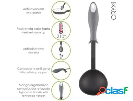 Cucharon servir cocina nylon con mango antigotas engomado 32