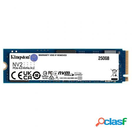 Disco ssd kingston nv2 250gb/ m.2 2280 pcie nvme