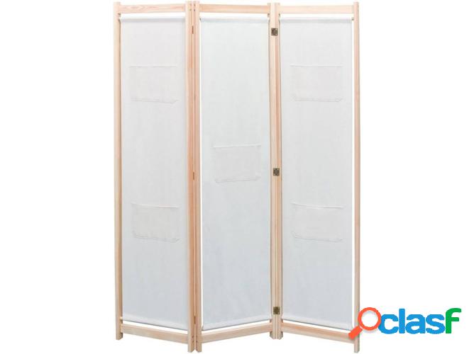 Divisoria de habitación con 3 paneles VIDAXL tejido beige