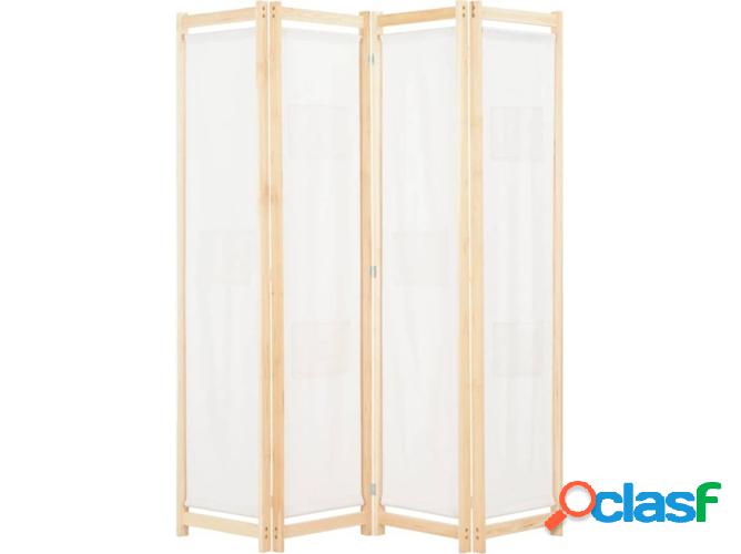 Divisoria de habitación con 4 paneles VIDAXL tejido beige