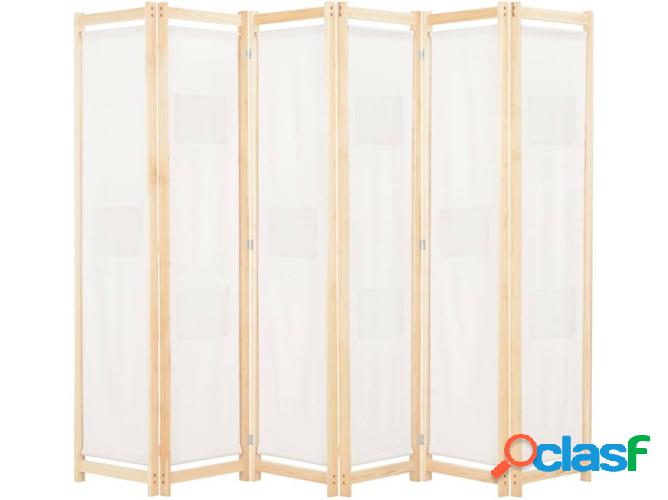 Divisoria de habitación con 6 paneles VIDAXL tejido beige