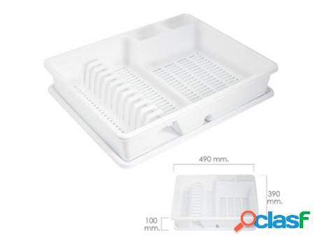 Escurre platos rectangular con bandeja anti goteo plástico