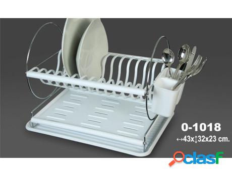 Escurreplatos Metal Blanco DRW (43x32x23 Cm)