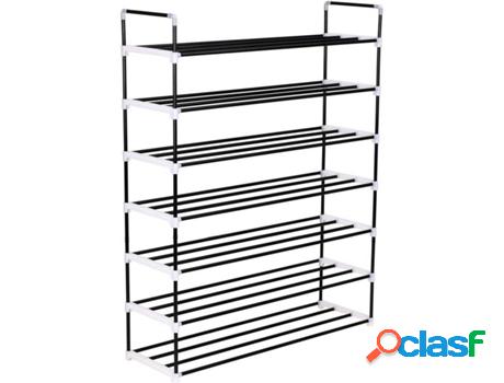 Estanterías VIDAXL con 7 Baldas (Negro - Metal - 91 x 29 x