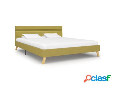 Estructura de Cama VIDA XL Con Led Tela Verde (Compatible