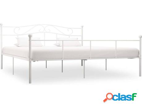 Estructura de Cama VIDAXL 284522 (Blanco - Metal -