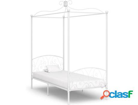 Estructura de Cama VIDAXL baldaquino metal blanco