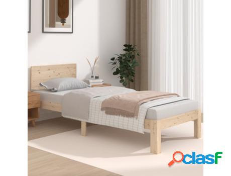 Estructura de Cama VIDAXL madera maciza individual 75x190 cm